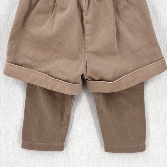 IL GUFO Bermuda Legging Pant Baby Toddler Tan 6 Month Shorts Layered Pull On NEW - Picture 5 of 13